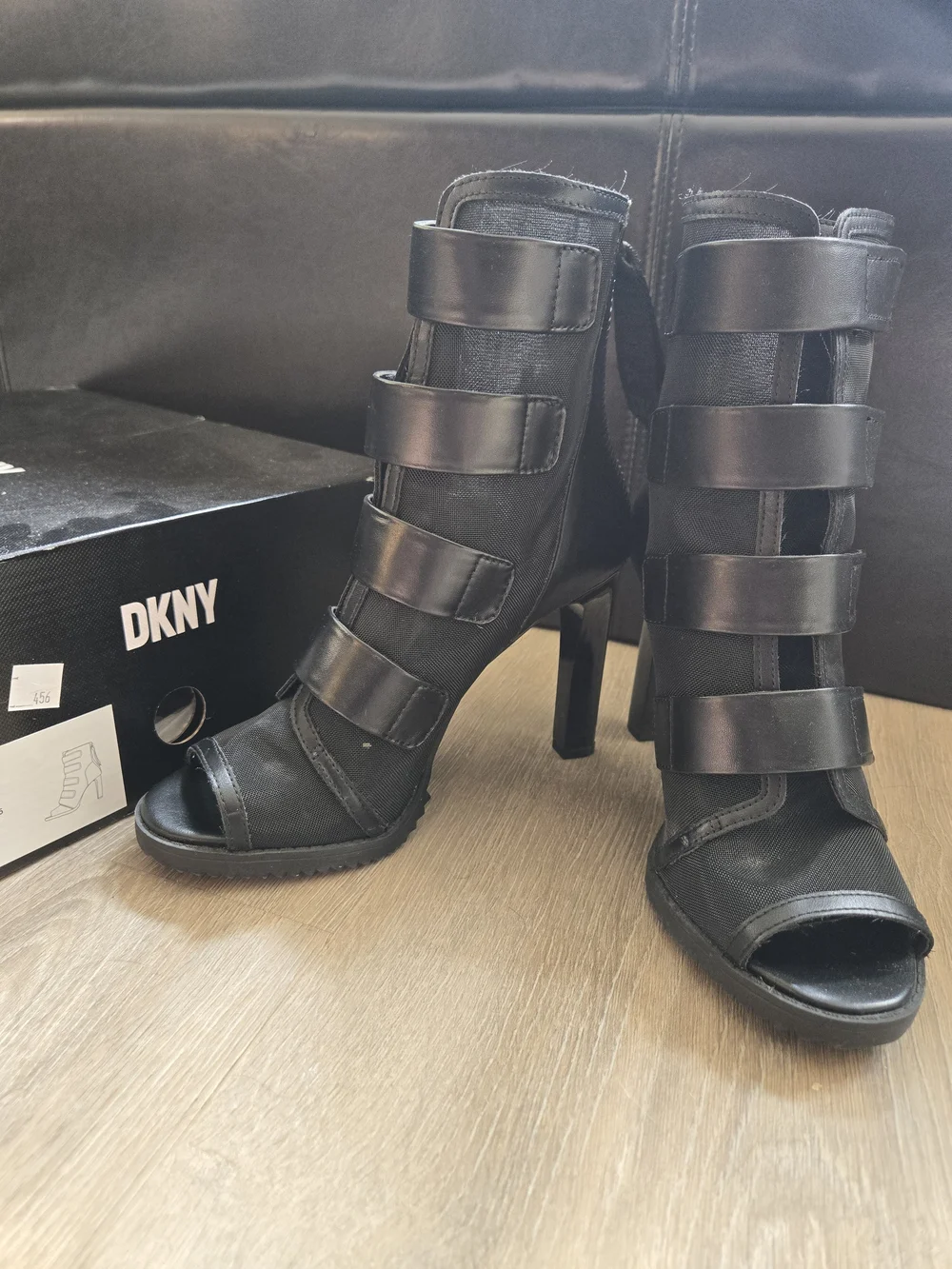 DKNY Blake Mesh Peep-Toe Platform Heel Sandals